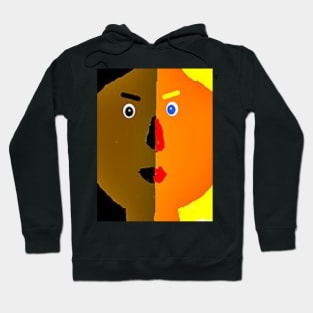 Human Race Illustration on Black Background Hoodie